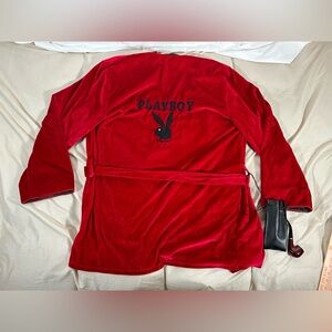 PlayBoy Vintage Plush Red Velour Hugh Hefner Robe  Original
